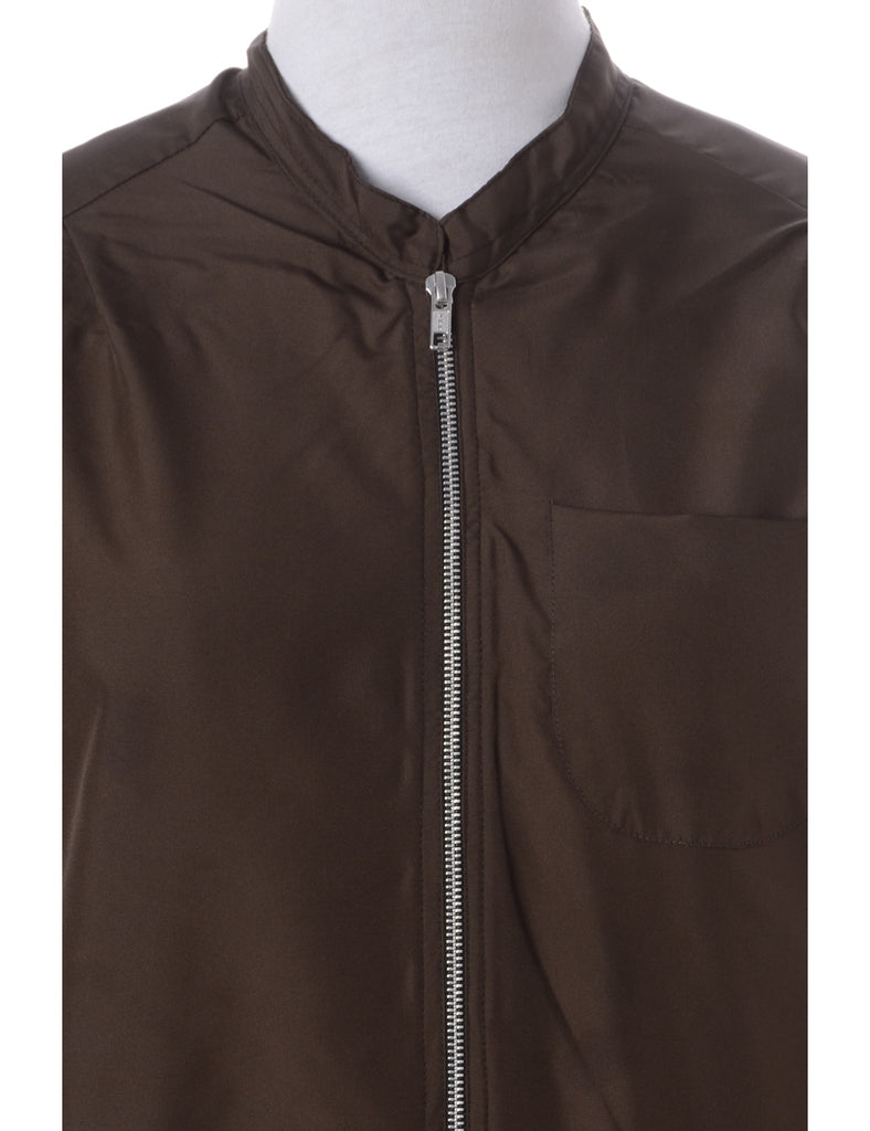 Label Blouse Dark Brown Bomber - Jackets - Beyond Retro