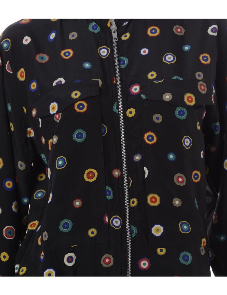 Label Blouse Geometric Print Bomber - Jackets - Beyond Retro