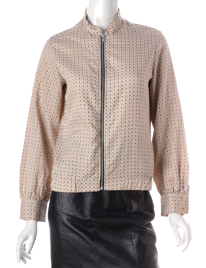 Label Blouse Patterned Bomber - Jackets - Beyond Retro