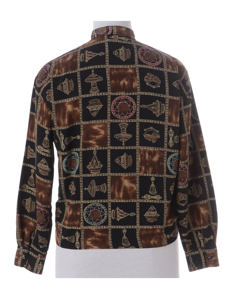 Label Blouse Patterned Bomber - Jackets - Beyond Retro