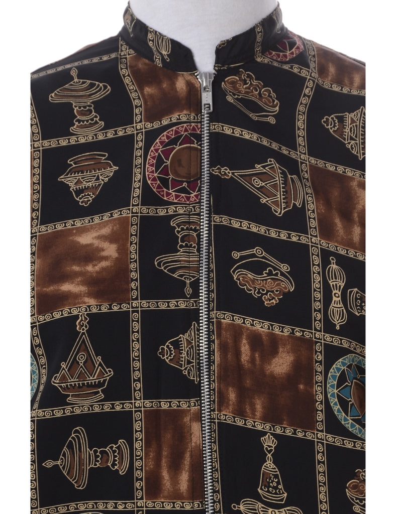 Label Blouse Patterned Bomber - Jackets - Beyond Retro