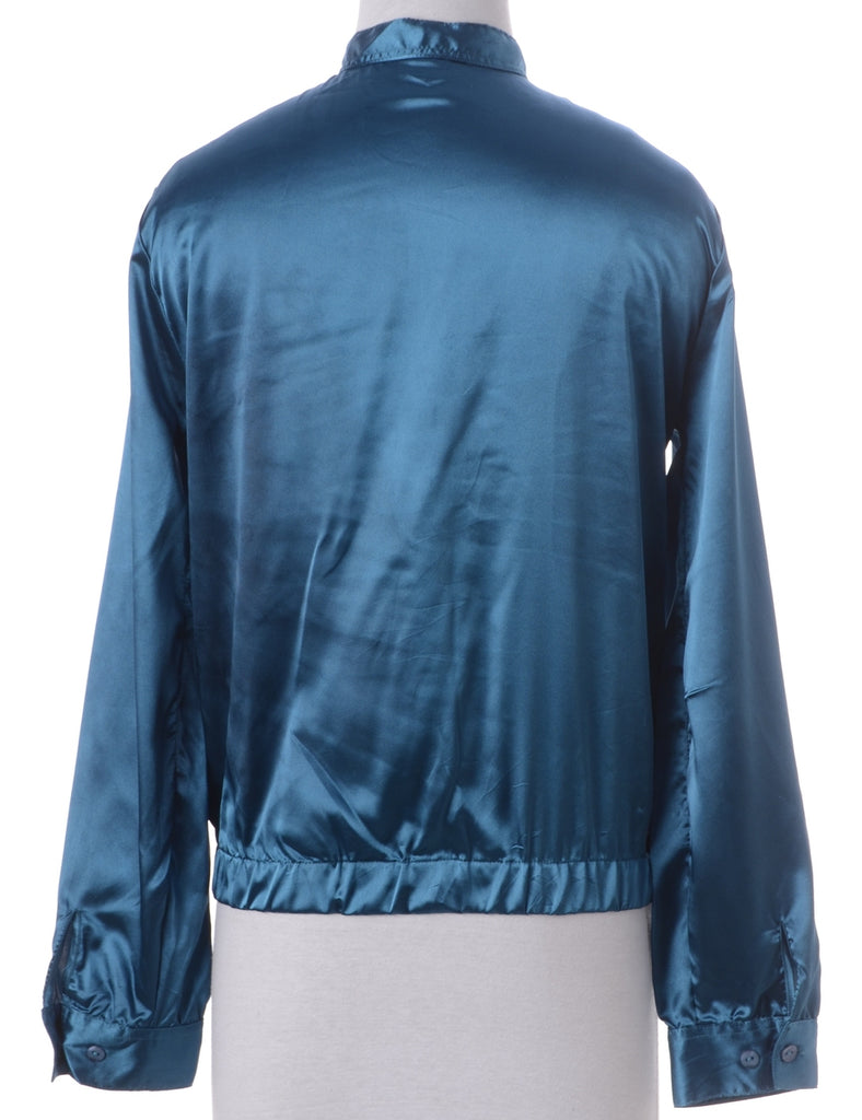 Label Blouse Teal Bomber - Jackets - Beyond Retro