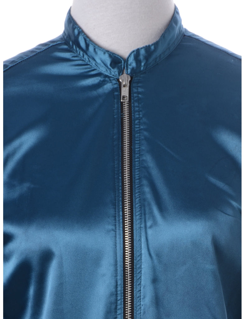 Label Blouse Teal Bomber - Jackets - Beyond Retro