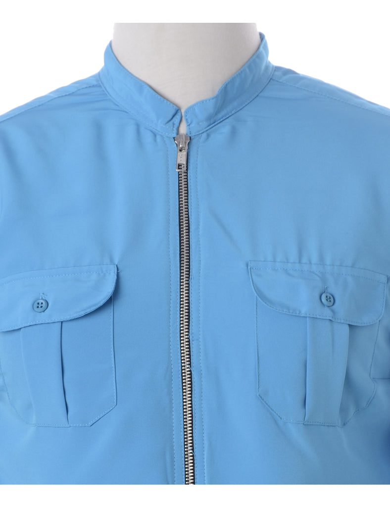 Label Blouse Turquoise Bomber - Jackets - Beyond Retro