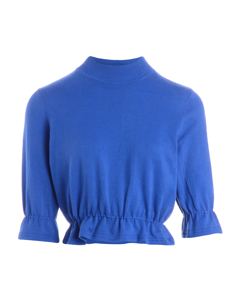 Label Blue Frill Jumper - Knits - Beyond Retro