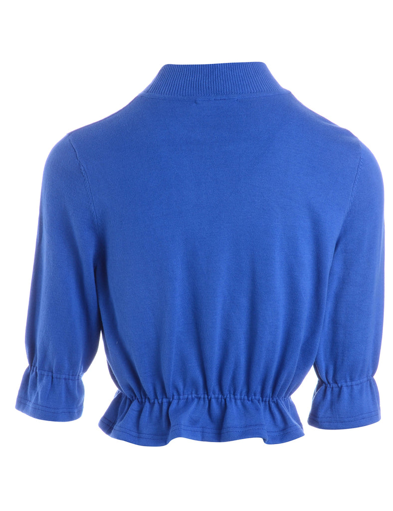 Label Blue Frill Jumper - Knits - Beyond Retro