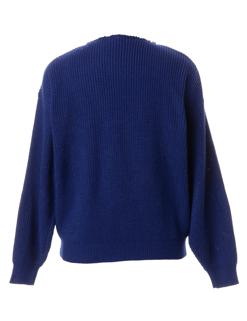 Label Blue Lace Up Jumper - Knits - Beyond Retro