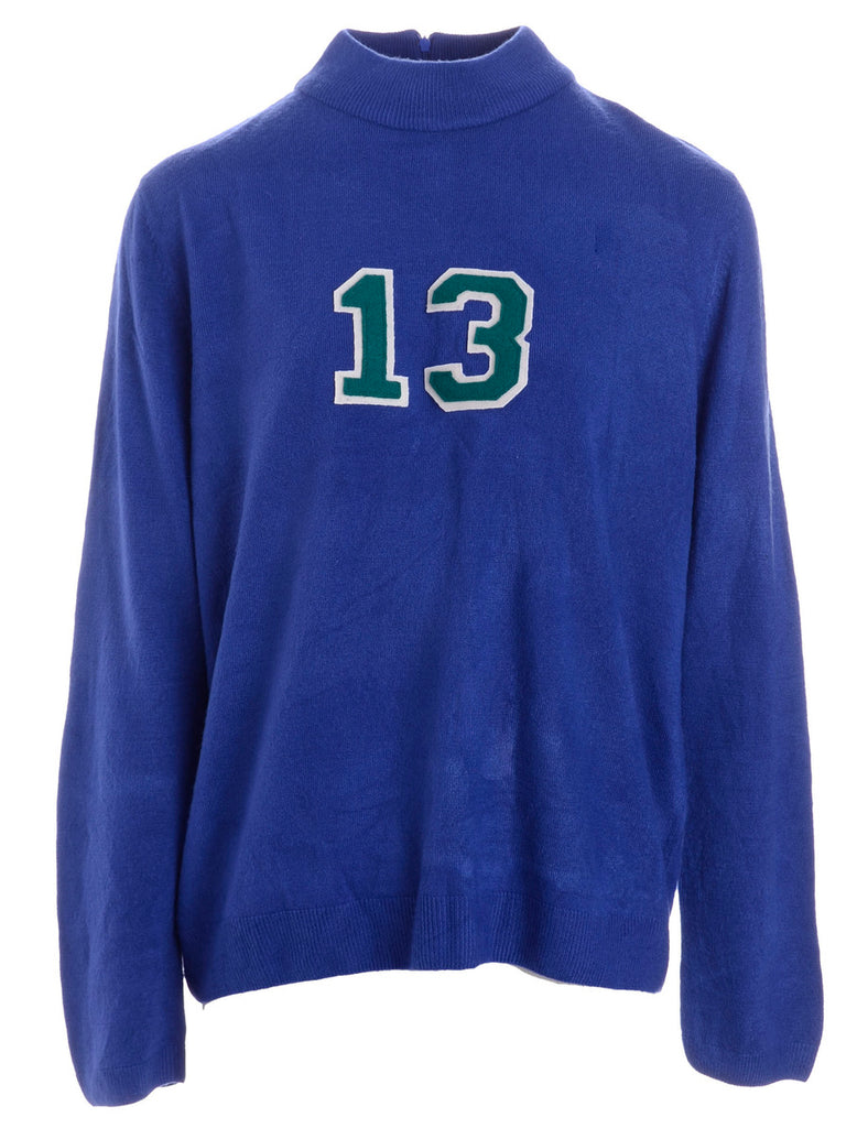 Label Blue Varsity Knit - Knits - Beyond Retro