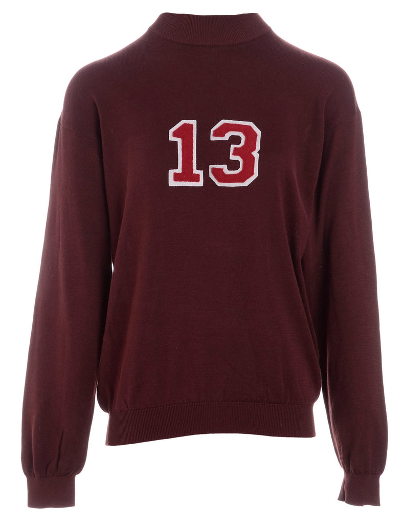 Beyond Retro Label Label Brown Varsity Knit