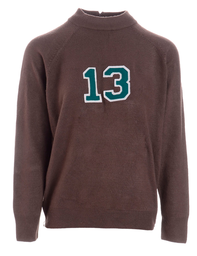 Beyond Retro Label Label Brown Varsity Knit