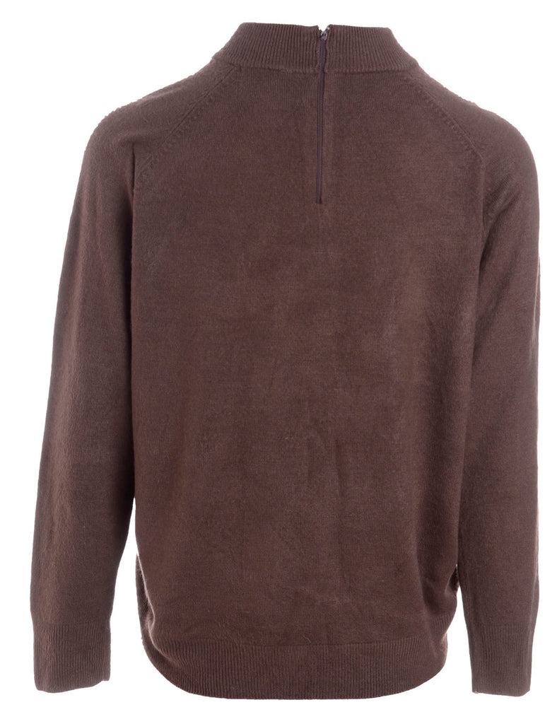 Beyond Retro Label Label Brown Varsity Knit