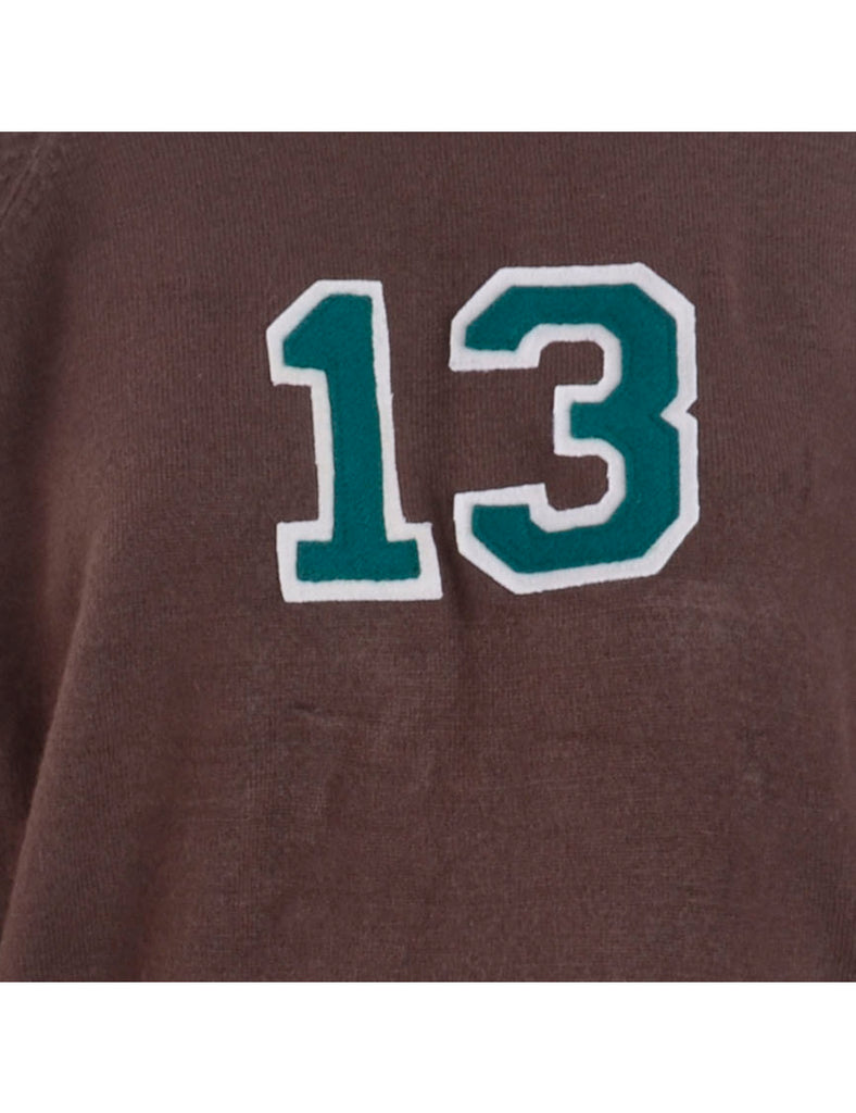 Beyond Retro Label Label Brown Varsity Knit