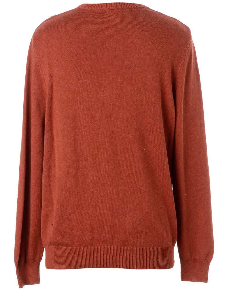 Beyond Retro Label Label Brown Zip Front Knitted Jumper