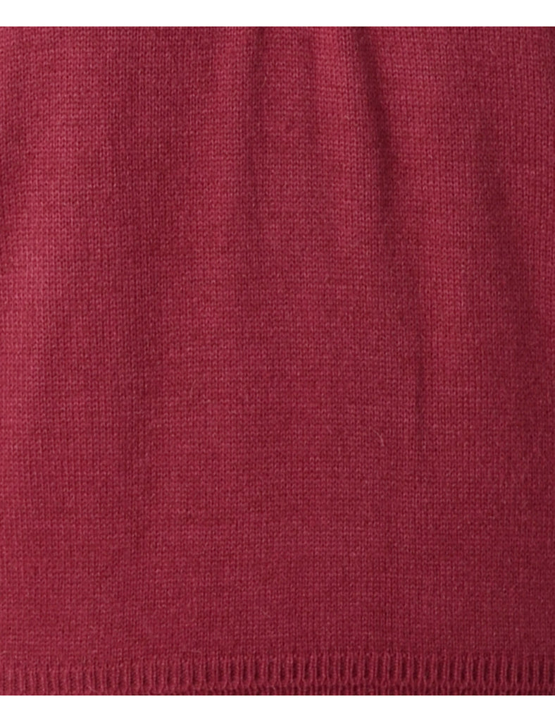 Beyond Retro Label Label Burgundy Lace Up Jumper