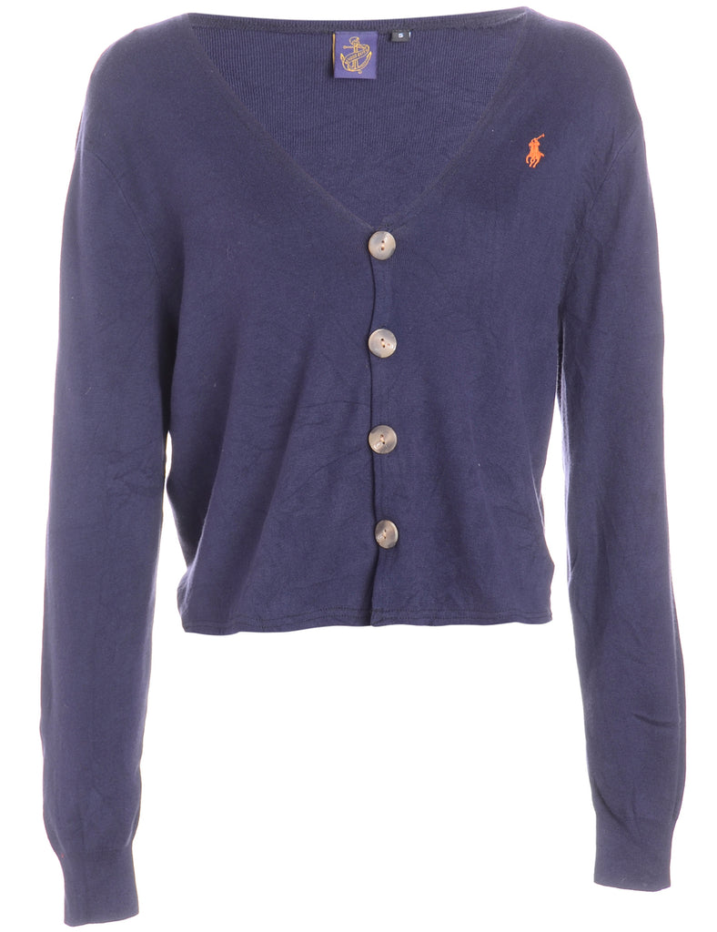 Beyond Retro Label Label Button Front Slouchy Cardigan