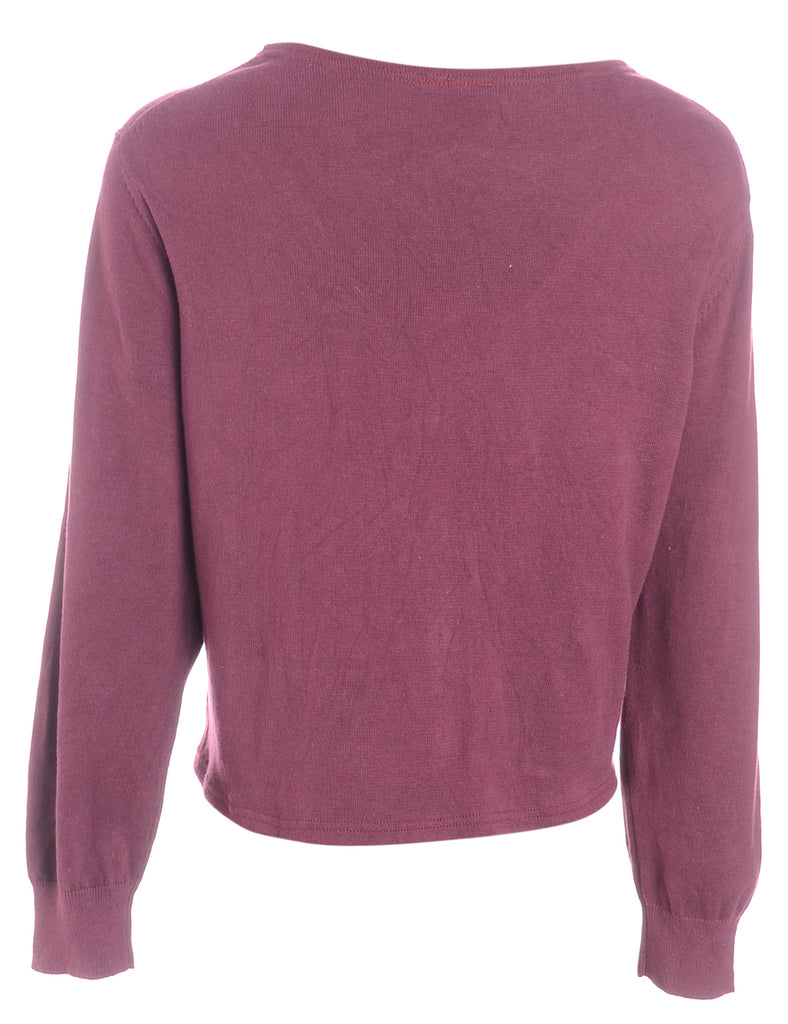 Beyond Retro Label Label Button Front Slouchy Cardigan