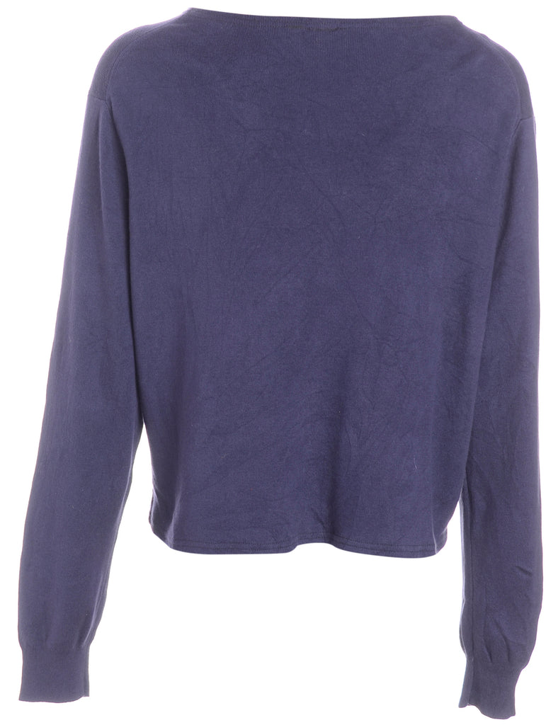 Beyond Retro Label Label Button Front Slouchy Cardigan