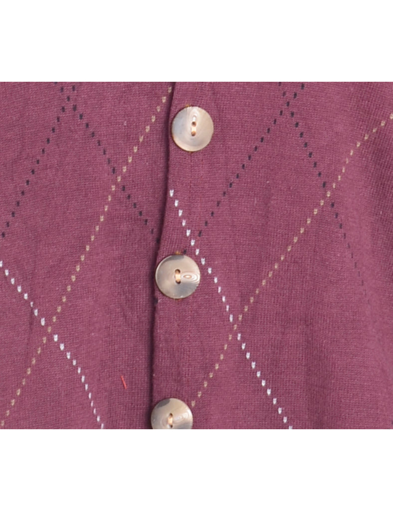 Beyond Retro Label Label Button Front Slouchy Cardigan