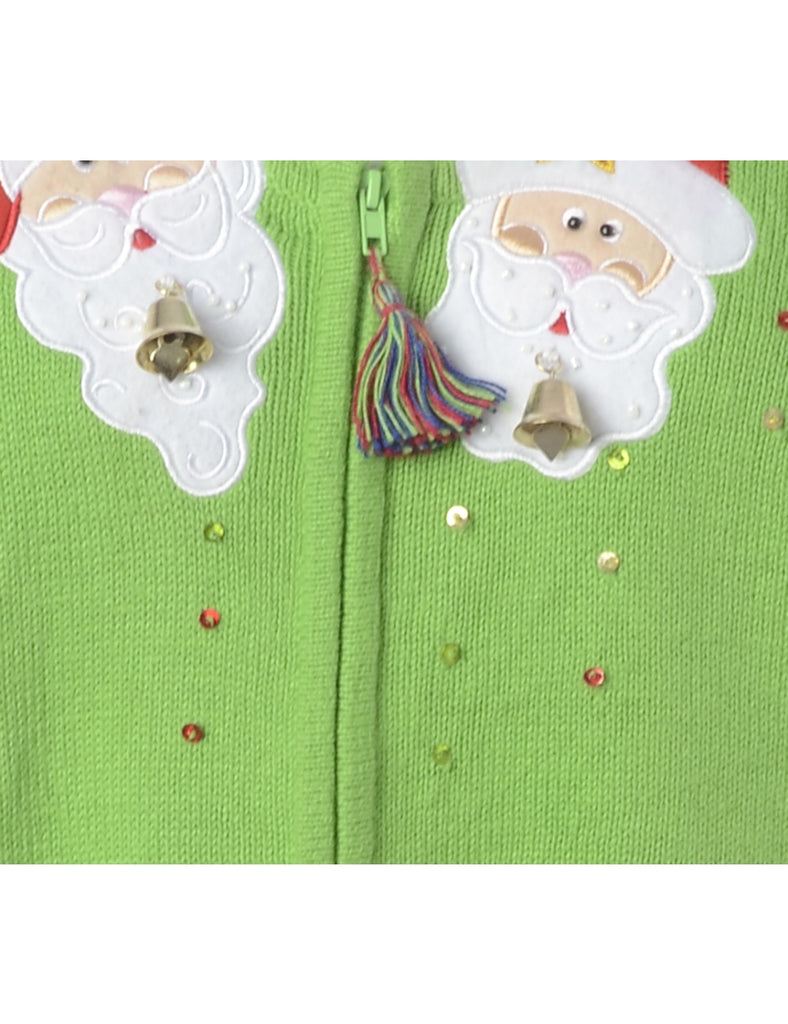 Beyond Retro Label Label Christmas Cardigan With Bells