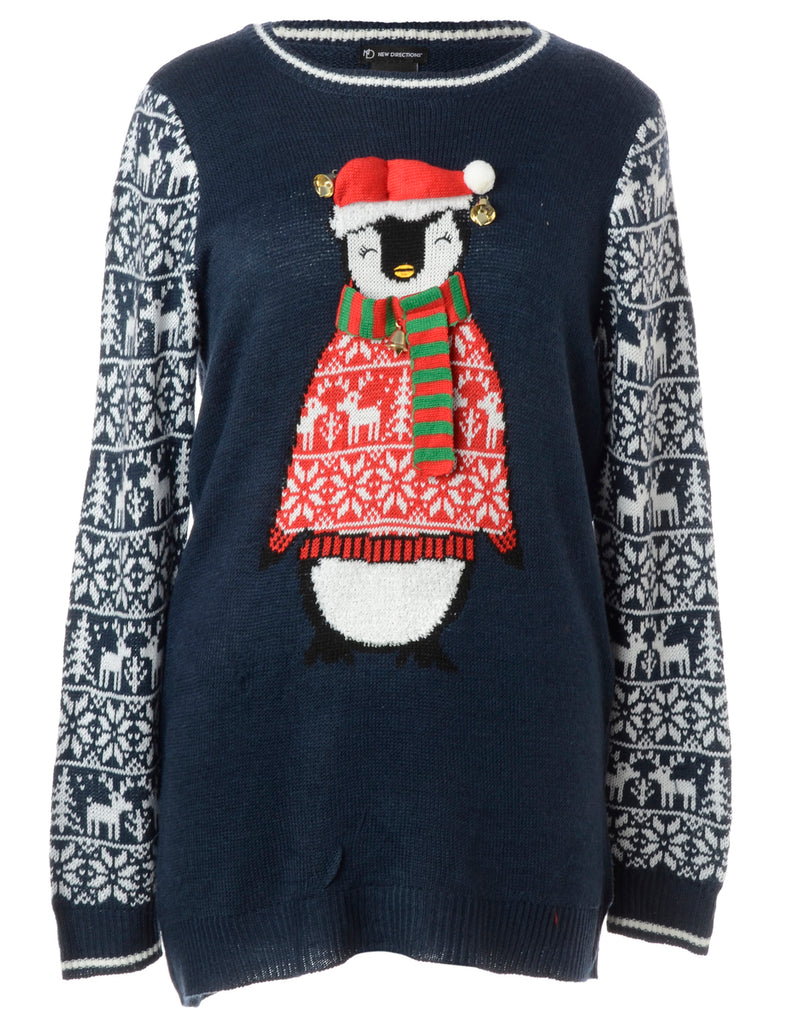 Beyond Retro Label Label Christmas Jumper With Bells