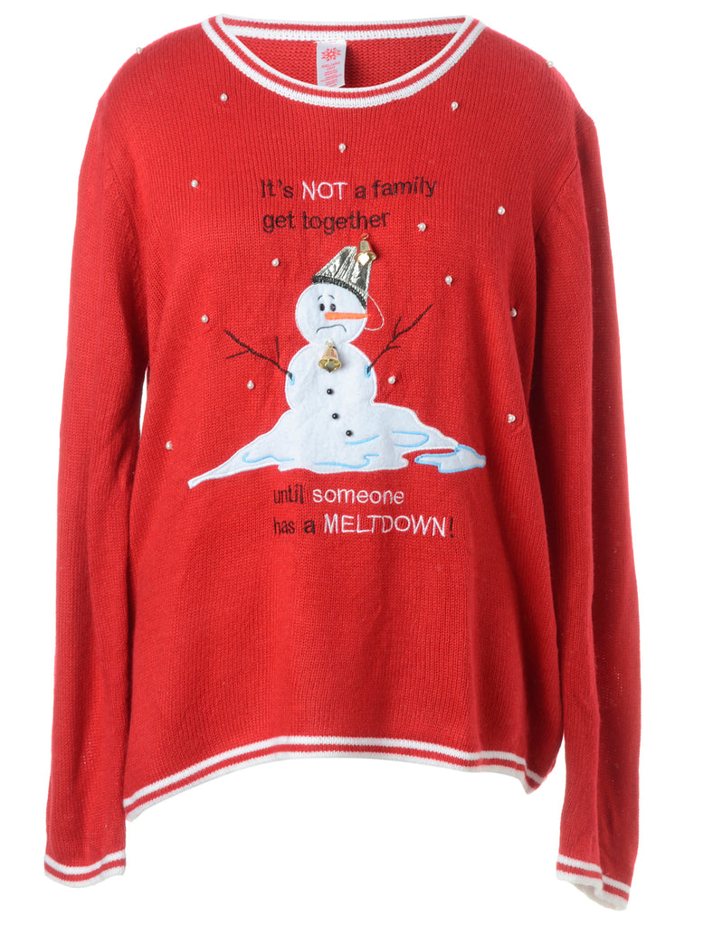 Beyond Retro Label Label Christmas Jumper With Bells