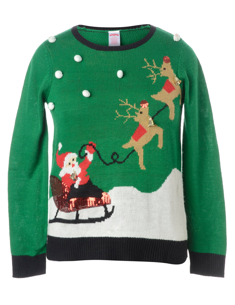 Beyond Retro Label Label Christmas Jumper With Bells