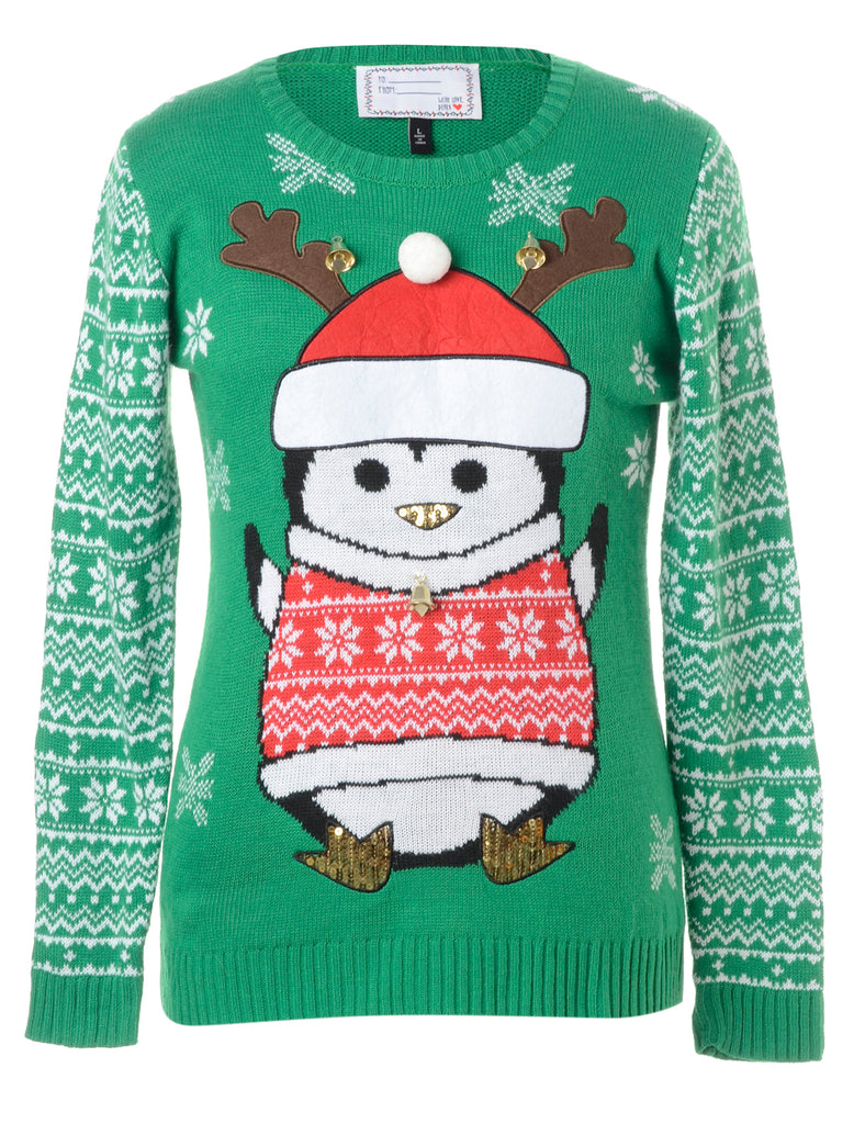 Beyond Retro Label Label Christmas Jumper With Bells