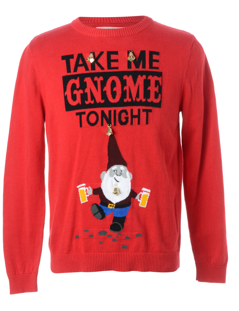 Beyond Retro Label Label Christmas Jumper With Bells