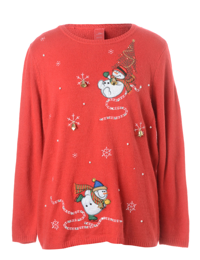 Beyond Retro Label Label Christmas Jumper With Bells