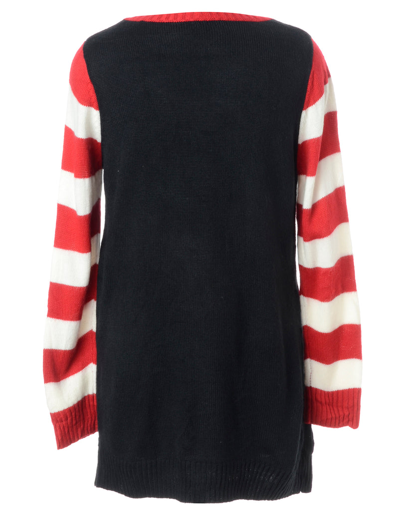 Beyond Retro Label Label Christmas Jumper With Bells