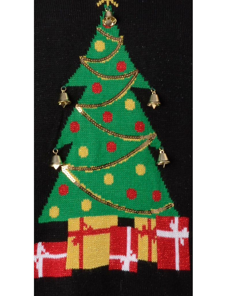 Beyond Retro Label Label Christmas Jumper With Bells