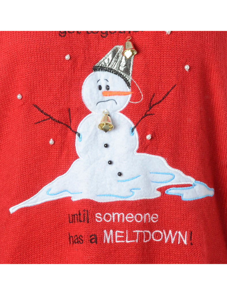 Beyond Retro Label Label Christmas Jumper With Bells