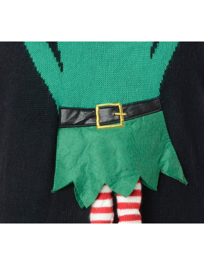 Beyond Retro Label Label Christmas Jumper With Bells