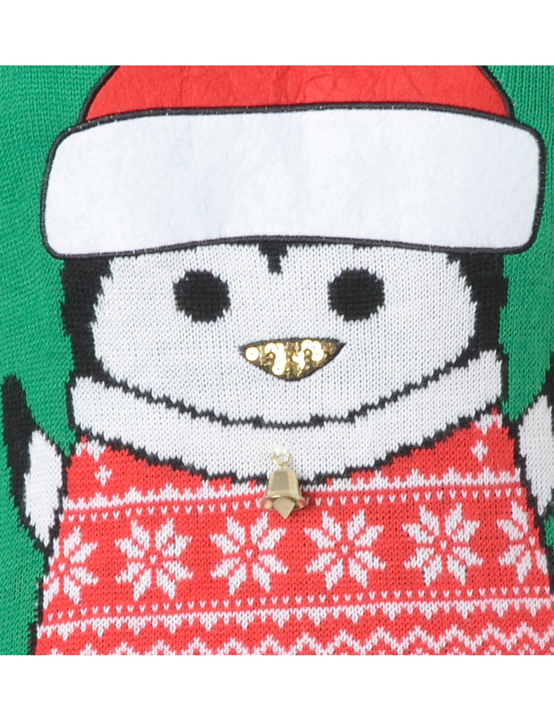 Beyond Retro Label Label Christmas Jumper With Bells