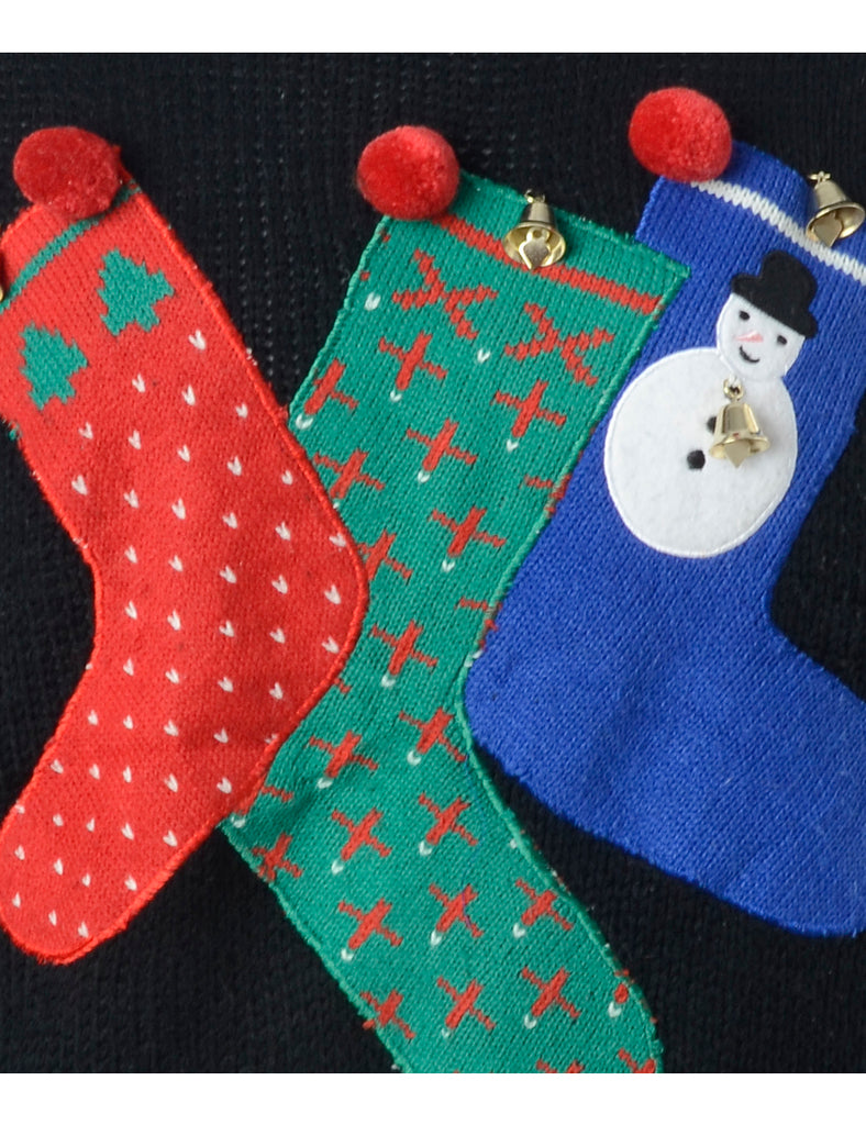 Beyond Retro Label Label Christmas Jumper With Bells