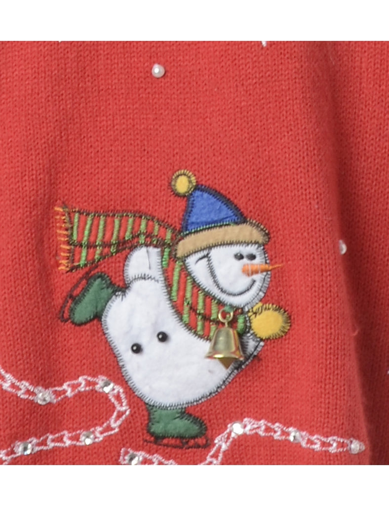 Beyond Retro Label Label Christmas Jumper With Bells