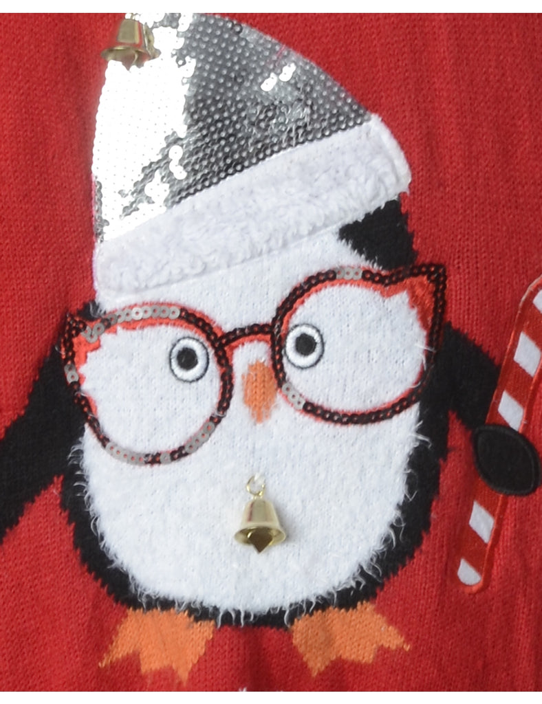 Beyond Retro Label Label Christmas Jumper With Bells