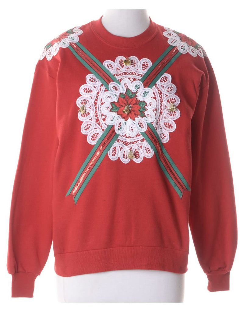 Beyond Retro Label Label Christmas Sweatshirt With Bells
