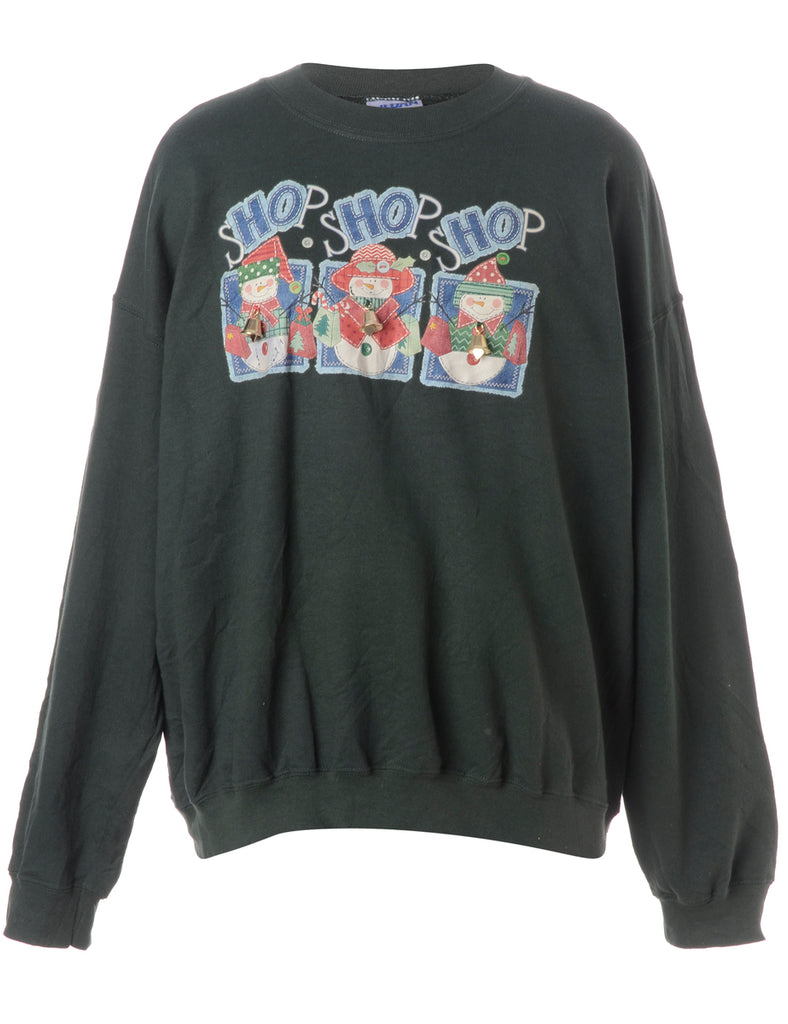 Beyond Retro Label Label Christmas Sweatshirt With Bells