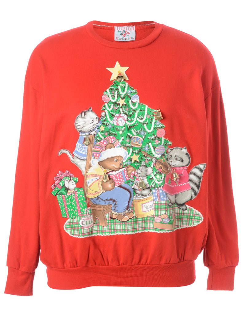 Beyond Retro Label Label Christmas Sweatshirt With Bells