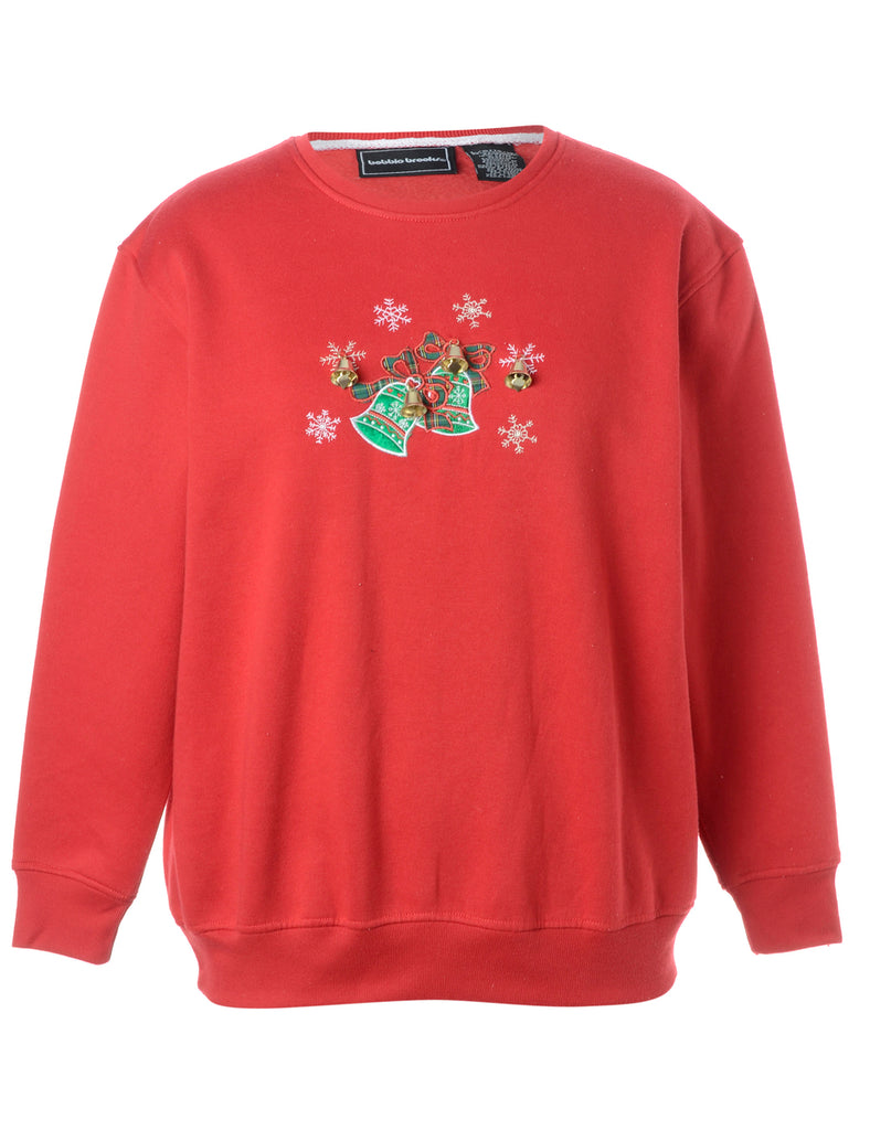 Beyond Retro Label Label Christmas Sweatshirt With Bells