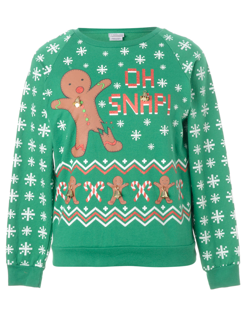 Beyond Retro Label Label Christmas Sweatshirt With Bells