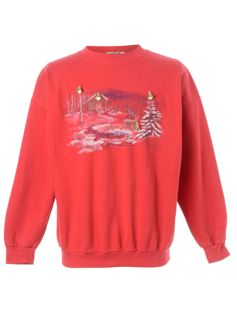 Beyond Retro Label Label Christmas Sweatshirt With Bells
