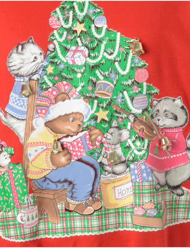 Beyond Retro Label Label Christmas Sweatshirt With Bells