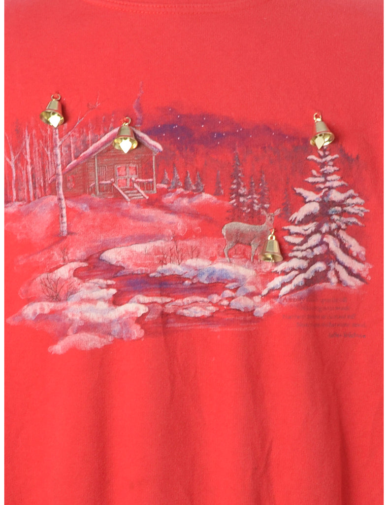 Beyond Retro Label Label Christmas Sweatshirt With Bells