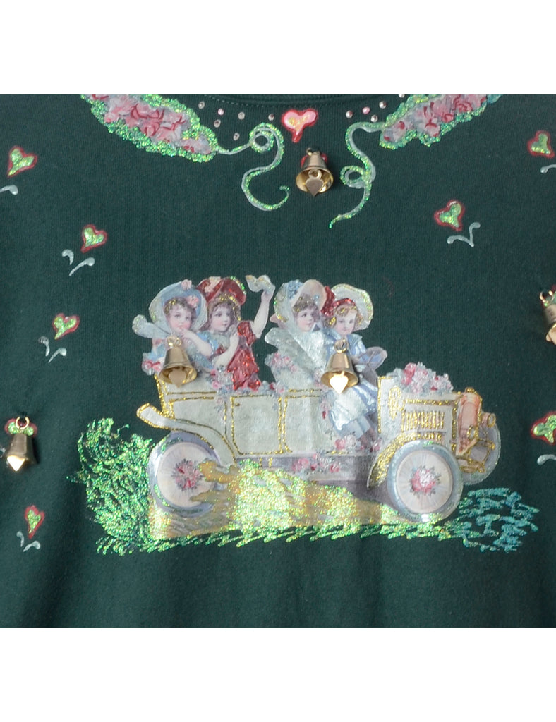 Label Christmas Sweatshirt With Bells