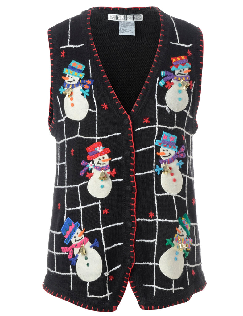 Beyond Retro Label Label Christmas Vest With Bells