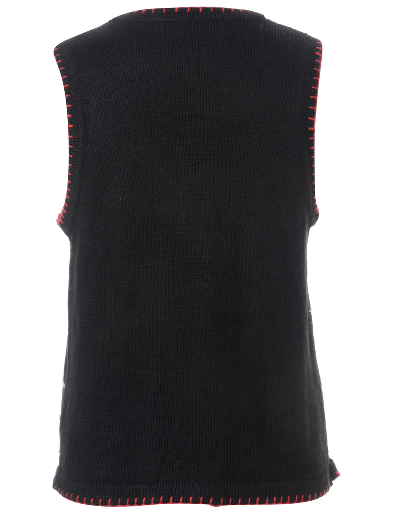 Beyond Retro Label Label Christmas Vest With Bells
