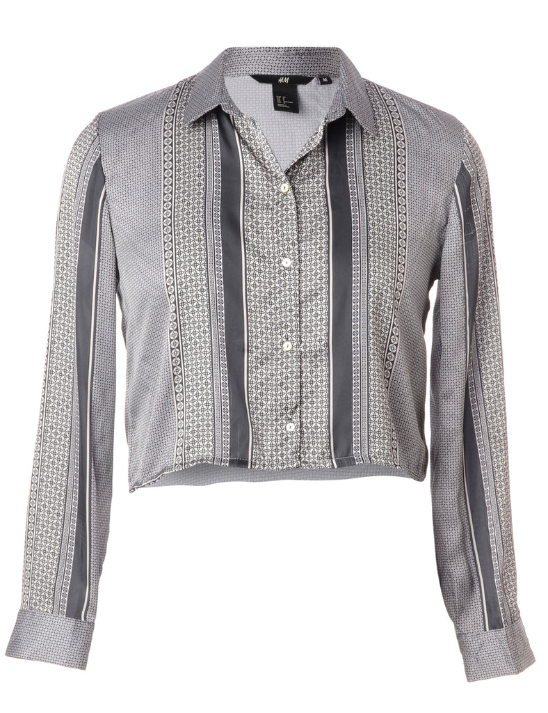 Beyond Retro Label Label Claire Cropped Long Sleeve Printed Shirt