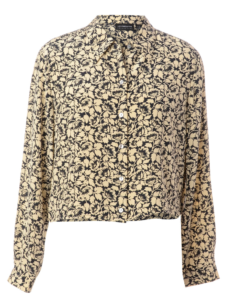 Beyond Retro Label Label Claire Cropped Long Sleeve Printed Shirt